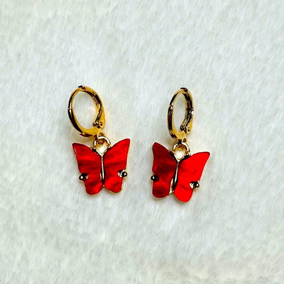 Urban Outfitters Jewelry - Cherry Red Butterfly Earrings